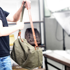 Gray Canvas Gym Side Bag Messenger Bag Mens Cycling Gray Canvas Messenger Bag For Men - iwalletsmen