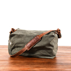 Khaki Canvas Gym Side Bag Messenger Bag Mens Cycling Khaki Canvas Messenger Bag For Men - iwalletsmen