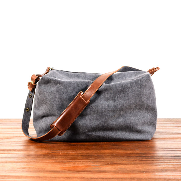 Gray Canvas Gym Side Bag Messenger Bag Mens Cycling Gray Canvas Messenger Bag For Men - iwalletsmen