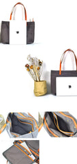 Vintage Canvas Leather Mens Womens Tote Shopping Bags Messenger Bag Tan Tote Handbag For Men Women - iwalletsmen