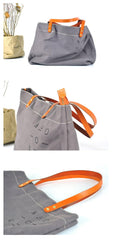 Vintage Canvas Leather Mens Womens Tote Shopping Bags Messenger Bag Tan Tote Handbag For Men Women - iwalletsmen