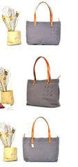 Vintage Canvas Leather Mens Womens Tote Shopping Bags Messenger Bag Tan Tote Handbag For Men Women - iwalletsmen