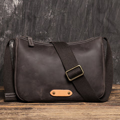 Trendy Gray Leather Men's Small Side Bag Postman Bag Messenger Bag For Men