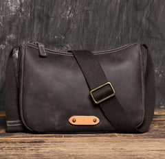 Trendy Gray Leather Men's Small Side Bag Postman Bag Messenger Bag For Men