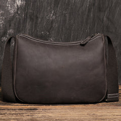 Trendy Gray Leather Men's Small Side Bag Postman Bag Messenger Bag For Men