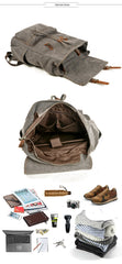 Coffee Washed Canvas Satchel Backpack Canvas Mens School Backpack Hiking Backpack For Men - iwalletsmen