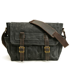 Khaki Waxed Canvas SLR Camera Messenger Bag Mens Cycling Khaki Camera Messenger Bag For Men - iwalletsmen