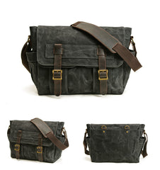 Khaki Waxed Canvas SLR Camera Messenger Bag Mens Cycling Khaki Camera Messenger Bag For Men - iwalletsmen
