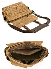 Army Green Waxed Canvas SLR Camera Messenger Bag Mens Cycling Army Green Camera Messenger Bag For Men - iwalletsmen