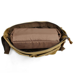 Army Green Waxed Canvas SLR Camera Messenger Bag Mens Cycling Army Green Camera Messenger Bag For Men - iwalletsmen