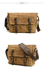 Army Green Waxed Canvas SLR Camera Messenger Bag Mens Cycling Army Green Camera Messenger Bag For Men - iwalletsmen