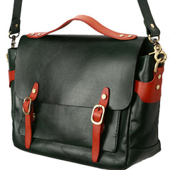 Green Leather Mens Briefcase Messenger Bag Handbag Shoulder Bag for men - iwalletsmen