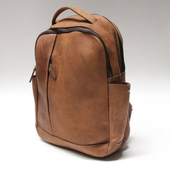 Green Mens Leather Backpack Travel Backpacks Laptop Backpack for men - iwalletsmen