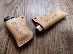 Handmade BIC J3 J5 J6 J8 J9 XP Beige Leather Lighter Case Leather Lighter Holder Leather Lighter Covers For Men - iwalletsmen