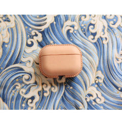 Handmade Beige Leather AirPods Case Beige Leather AirPods Case Airpod Case Cover - iwalletsmen