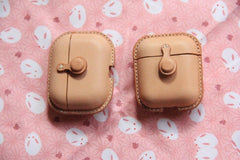 Handmade Beige Leather AirPods Case Beige Leather AirPods Case Airpod Case Cover - iwalletsmen