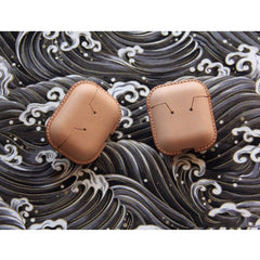 Handmade Beige Leather AirPods Case Beige Leather AirPods Case Airpod Case Cover - iwalletsmen
