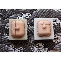 Handmade Beige Leather AirPods Case Beige Leather AirPods Case Airpod Case Cover - iwalletsmen