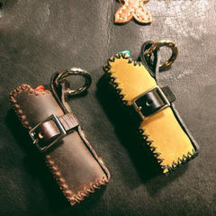 Handmade Black Bic Leather Lighter Case Leather Bic Lighter Holder Leather Bic Lighter Covers For Men - iwalletsmen