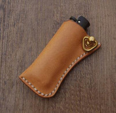 Bic j3 Leather Lighter Case Leather Bic j3 Lighter Holders Handmade Tan Leather Bic j3 Lighter Covers For Men - iwalletsmen