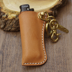 Bic j3 Leather Lighter Case Leather Bic j3 Lighter Holders Handmade Beige Leather Bic j3 Lighter Covers For Men - iwalletsmen