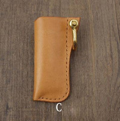 Handmade Bic j3 Leather Lighter Case Leather Bic j3 Lighter Holder Beige Leather Bic j3 Lighter Covers For Men - iwalletsmen