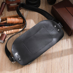 Handmade Black LEATHER MEN Sling Bag Waist BAG LEATHER Fanny Pack FOR MEN - iwalletsmen