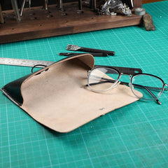 Handmade Black LEATHER MEN'S Womens Sunglasses Box Case Glasses Holder For Men - iwalletsmen
