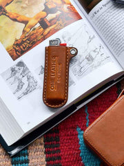 Handmade Black Leather Bic Lighter Cases Leather Bic Lighter Holder with strap Leather Lighter Covers For Men - iwalletsmen