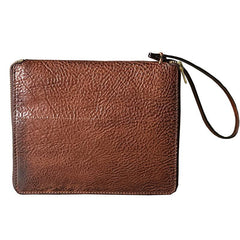 Handmade Black Leather Mens Bifold Wristlet Wallet Brown Clutch Wallet IPAD Bag Clutch Purse Men - iwalletsmen