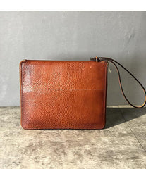 Handmade Black Leather Mens Bifold Wristlet Wallet Brown Clutch Wallet IPAD Bag Clutch Purse Men - iwalletsmen