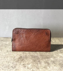 Handmade Black Leather Mens Bifold Long Wallet Brown Multifunction Wallet Phone Wallet Card Holder Clutch Men - iwalletsmen