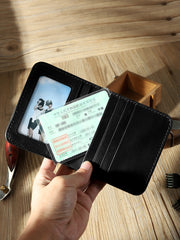 Handmade Blue Leather Mens Billfold Wallets Personalize Blue Bifold Small Wallets for Men - iwalletsmen