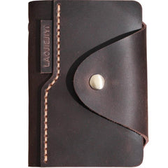Handmade Black Leather Mens Card Holders Wallet Personalized Card Wallets for Men - iwalletsmen