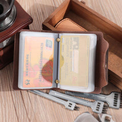 Handmade Black Leather Mens Card Holders Wallet Personalized Card Wallets for Men - iwalletsmen