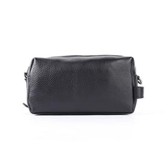 Handmade Black Leather Mens Clutch Cool Hand Bag Zipper Clutch Wristlet Clutch for Men - iwalletsmen