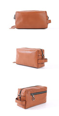 Handmade Black Leather Mens Clutch Cool Hand Bag Zipper Clutch Wristlet Clutch for Men - iwalletsmen