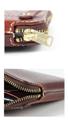 Handmade Black Leather Mens Cool Clutch Wallet Biker Clutch Brown Wristlet Wallet for Men - iwalletsmen