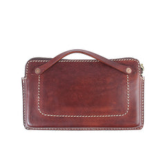 Handmade Black Leather Mens Cool Clutch Wallet Biker Clutch Brown Wristlet Wallet for Men - iwalletsmen