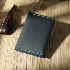Handmade Coffee Leather Mens Small Card Holders Wallet Personalized Bifold Card Wallets for Men - iwalletsmen