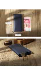 Handmade Black Mens Bifold Long Wallets Personalized Black Leather Checkbook Wallets for Men - iwalletsmen