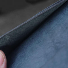 Handmade Leather Mens Bifold Long Wallets Blue Checkbook Wallet Lots Cards Long Wallet for Men - iwalletsmen