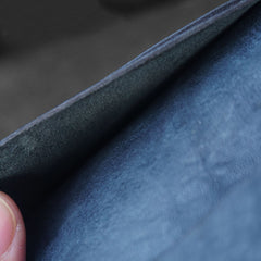 Handmade Leather Mens Slim Card Holders Wallets Blue Slim Bifold Card Wallet for Men - iwalletsmen