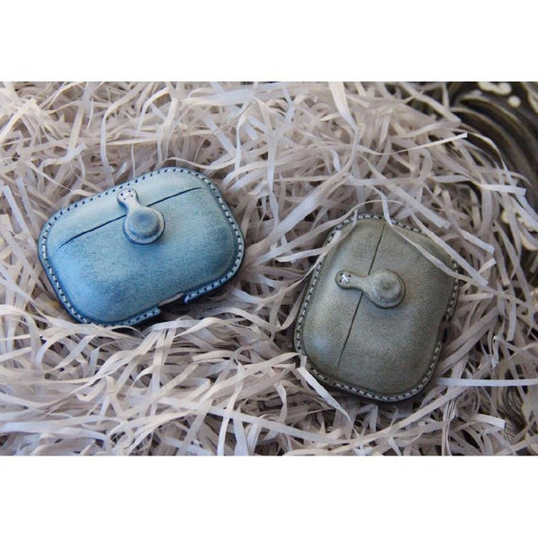 Handmade Green Waxed Leather AirPods Pro Case Leather AirPods Case Airpod Case Cover - iwalletsmen