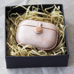 Handmade Green Waxed Leather AirPods Pro Case Leather AirPods Case Airpod Case Cover - iwalletsmen