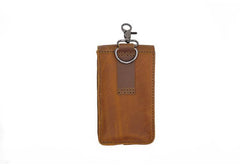 Handmade Brown LEATHER MEN Slim Belt Pouch Waist BAG Slim Belt Bag FOR MEN - iwalletsmen