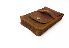 Handmade Brown LEATHER MEN Slim Belt Pouch Waist BAG Slim Belt Bag FOR MEN - iwalletsmen