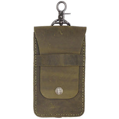 Handmade Brown LEATHER MEN Slim Belt Pouch Waist BAG Slim Belt Bag FOR MEN - iwalletsmen