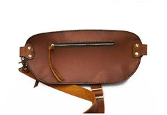 Handmade Brown LEATHER MEN Sling Bag Waist BAG LEATHER Fanny Pack FOR MEN - iwalletsmen