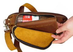 Handmade LEATHER MEN Sling Bag Waist BAG Brown LEATHER Fanny Pack FOR MEN - iwalletsmen